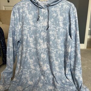 Rhoback Blue and White Tie-Dye Hoodie